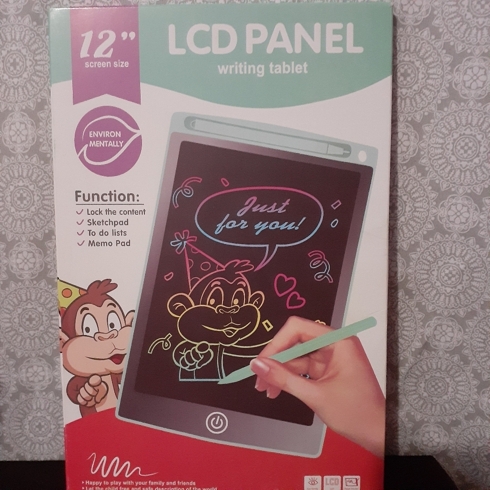 12" LCD Writing Tablet - Multi-Color Screen Large Portable Memo Pad